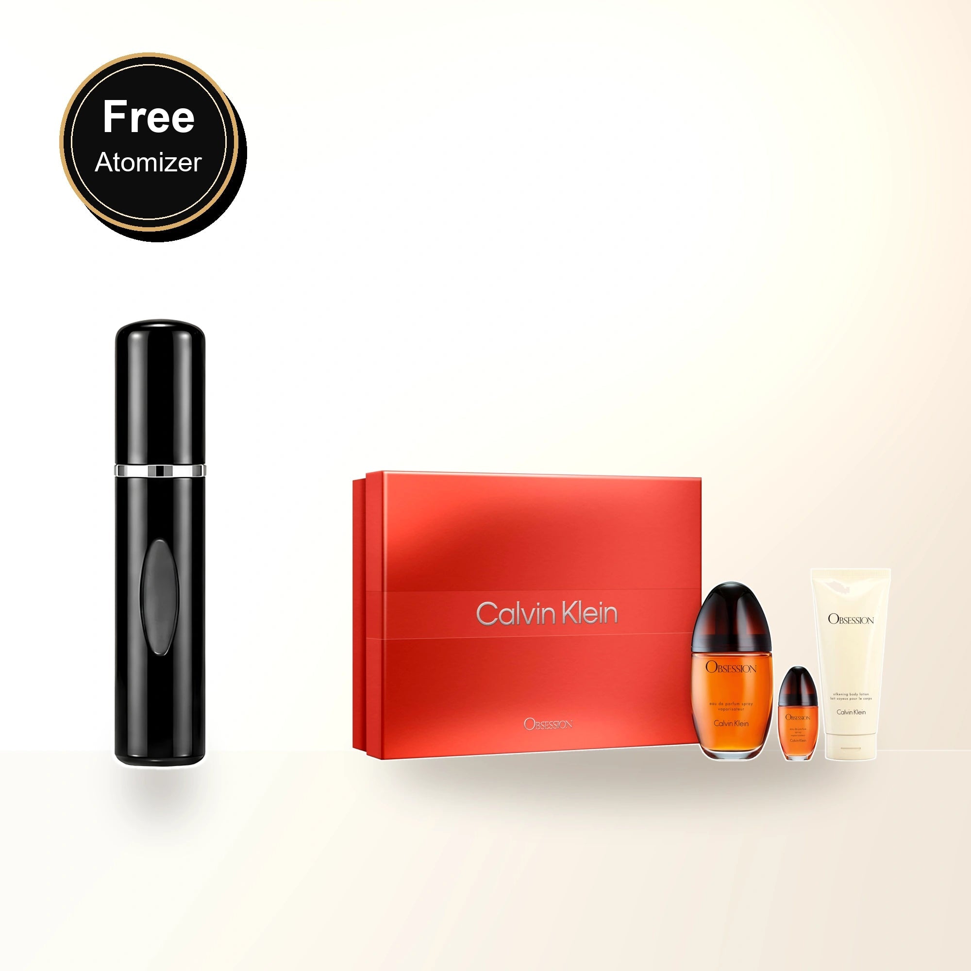 Obsession 3 Pcs Set For Women: 3.4 Eau De Parfum Spray + 3.3 Body Lotion + 0.5 Eau De Parfum Spray with free atomizer bonus image