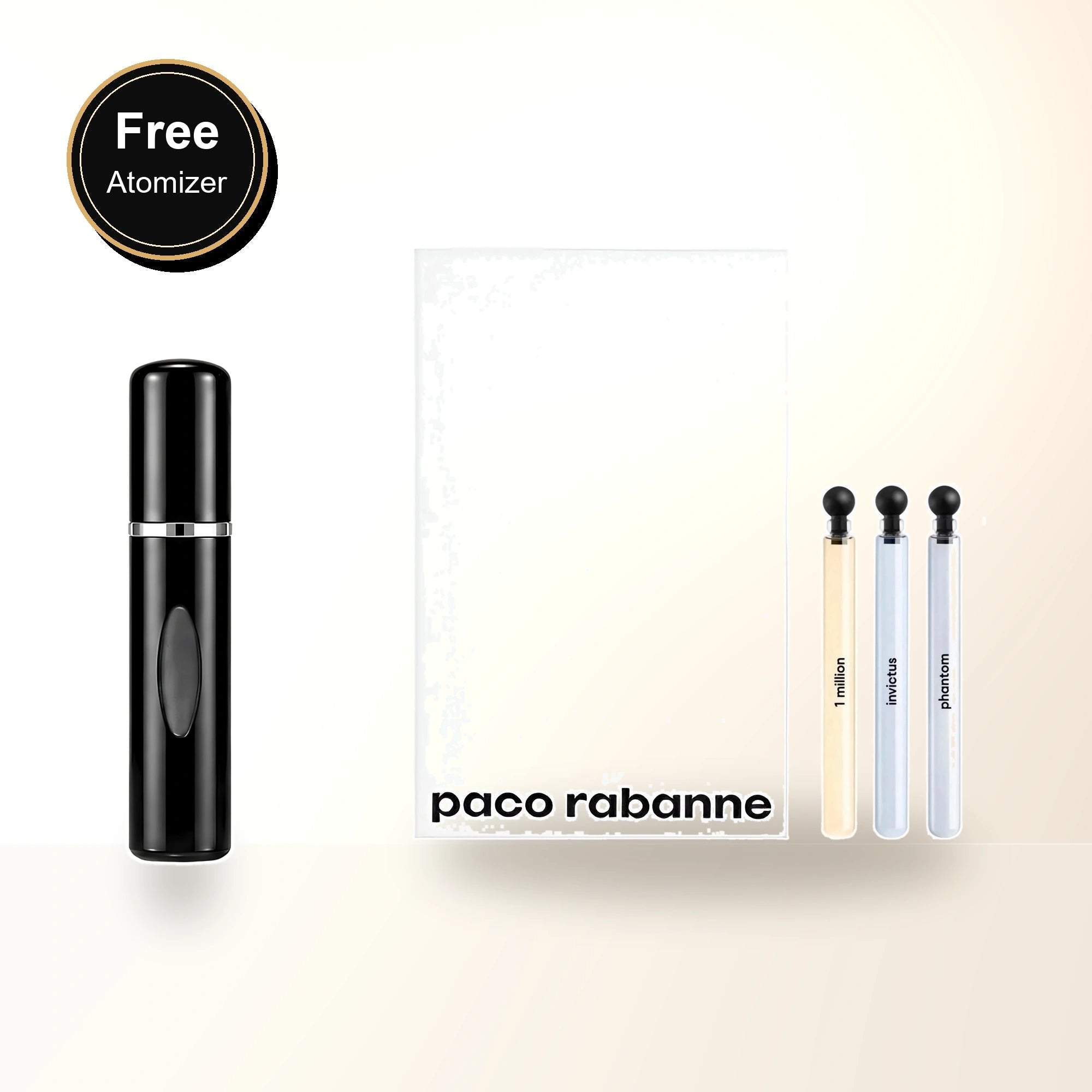 Paco Rabanne 3 * 4 Ml Eau De Toilette Mini Set For Men: 1 Million + Invictus + Phantom with free atomizer bonus image