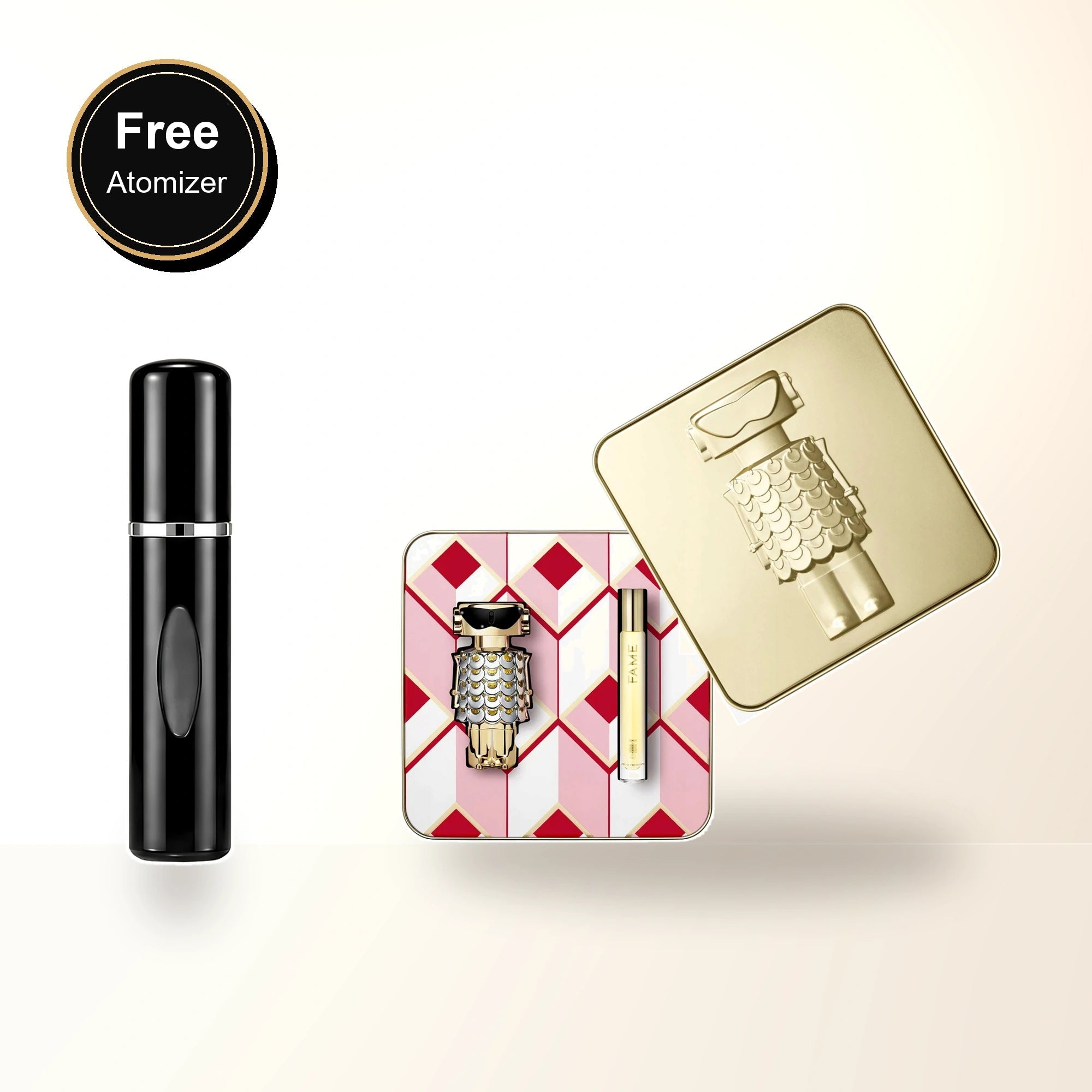 Paco Rabanne Fame 2 Pcs Set For Women: 2.7 Eau De Parfum Spray + 0.34 Eau De Parfum Spray with free atomizer bonus image