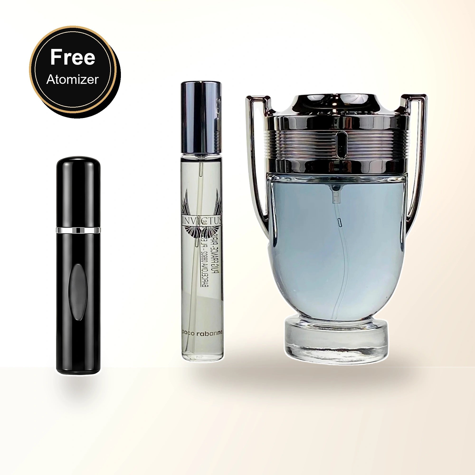 Paco Rabanne Invictus 2 Pcs Set For Men: 3.4 Eau De Toilette Spray + 0.68 Eau De Toilette Spray with free atomizer bonus image