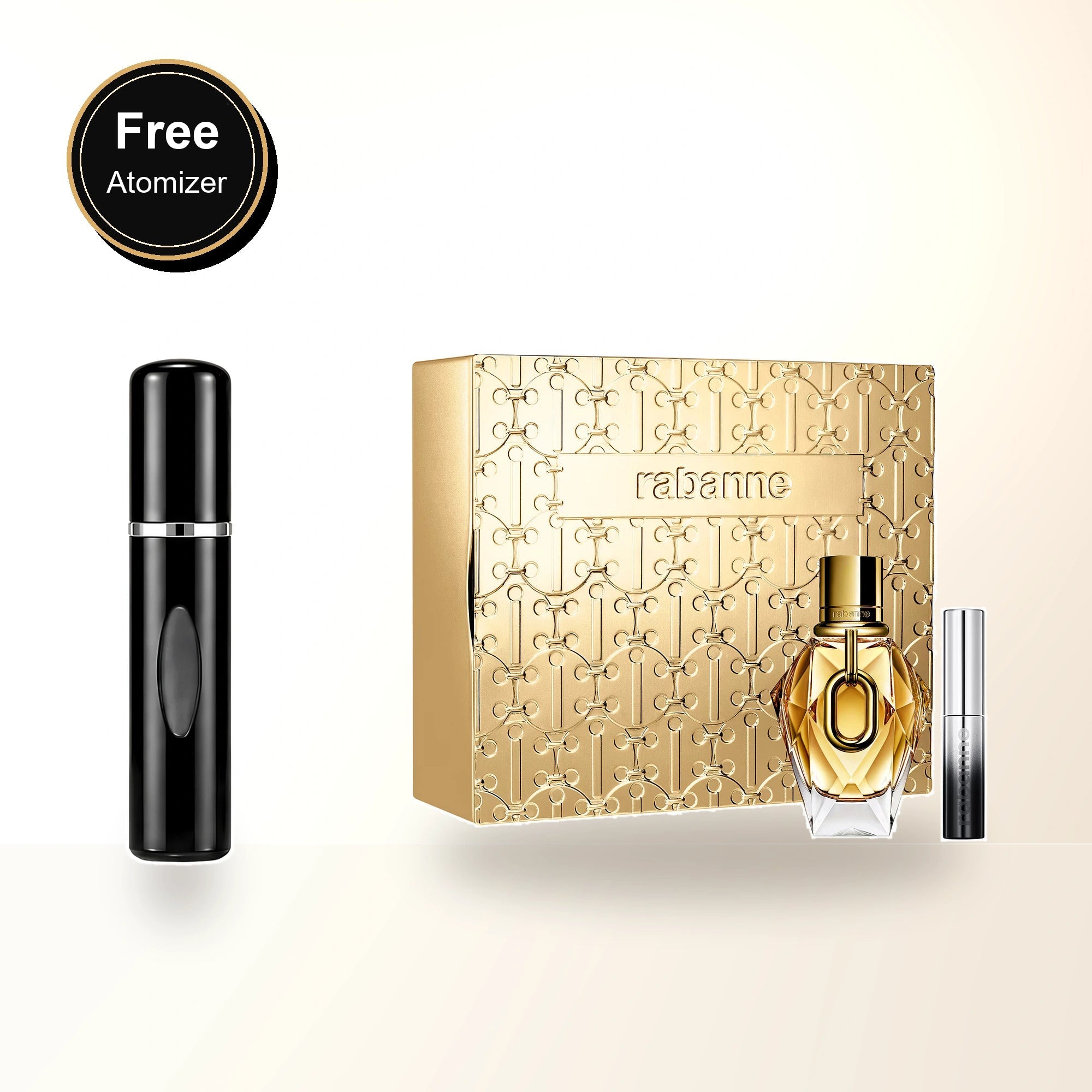 Paco Rabanne Million Gold 2 Pcs Set For Women: 1.7 Eau De Parfum Spray + Eyephoria 0.15 Mascara with free atomizer bonus image