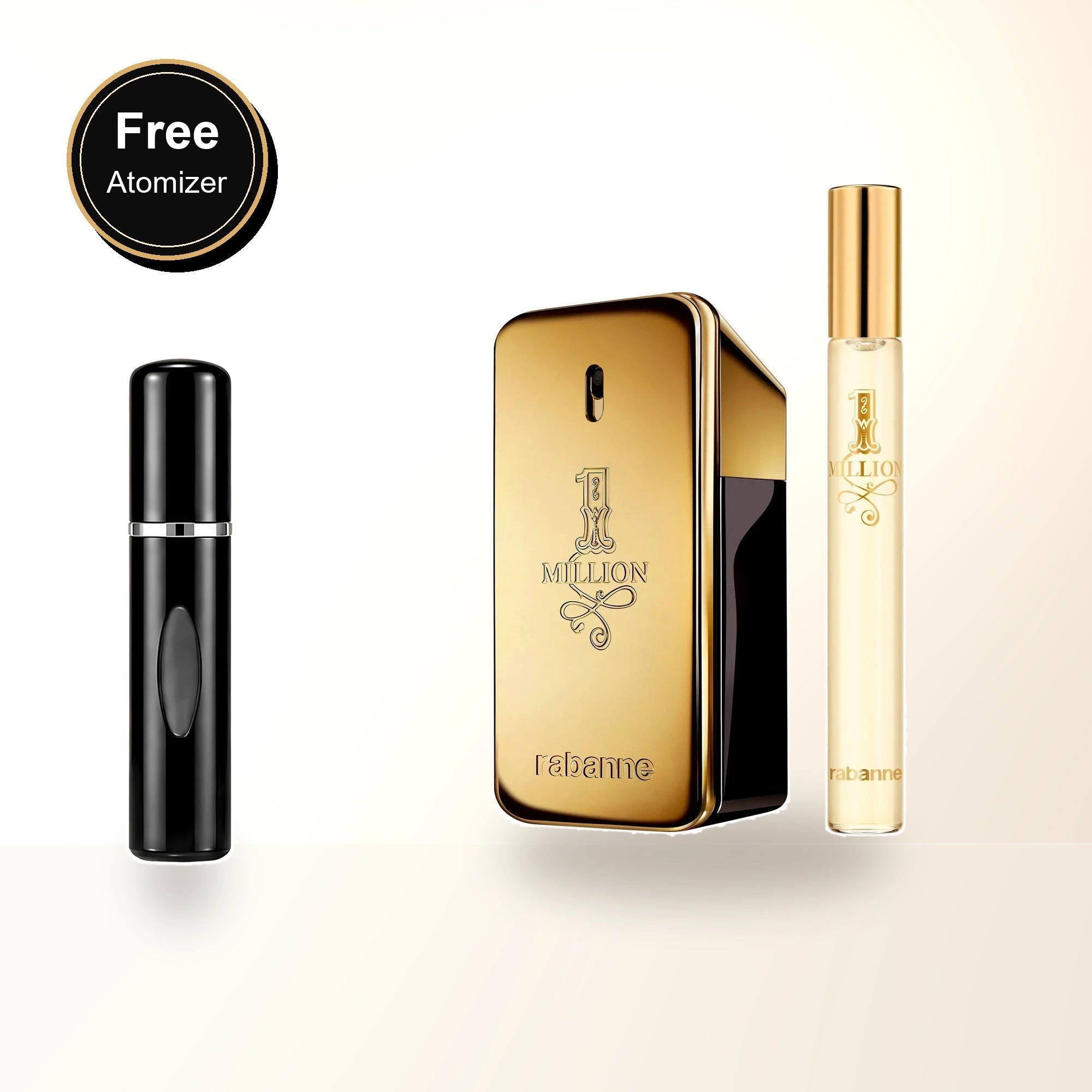 Paco Rabanne One Million 2 Pcs Set For Men: 1.7 Eau De Toilette Spray + 0.34 Eau De Toilette Spray. with free atomizer bonus image