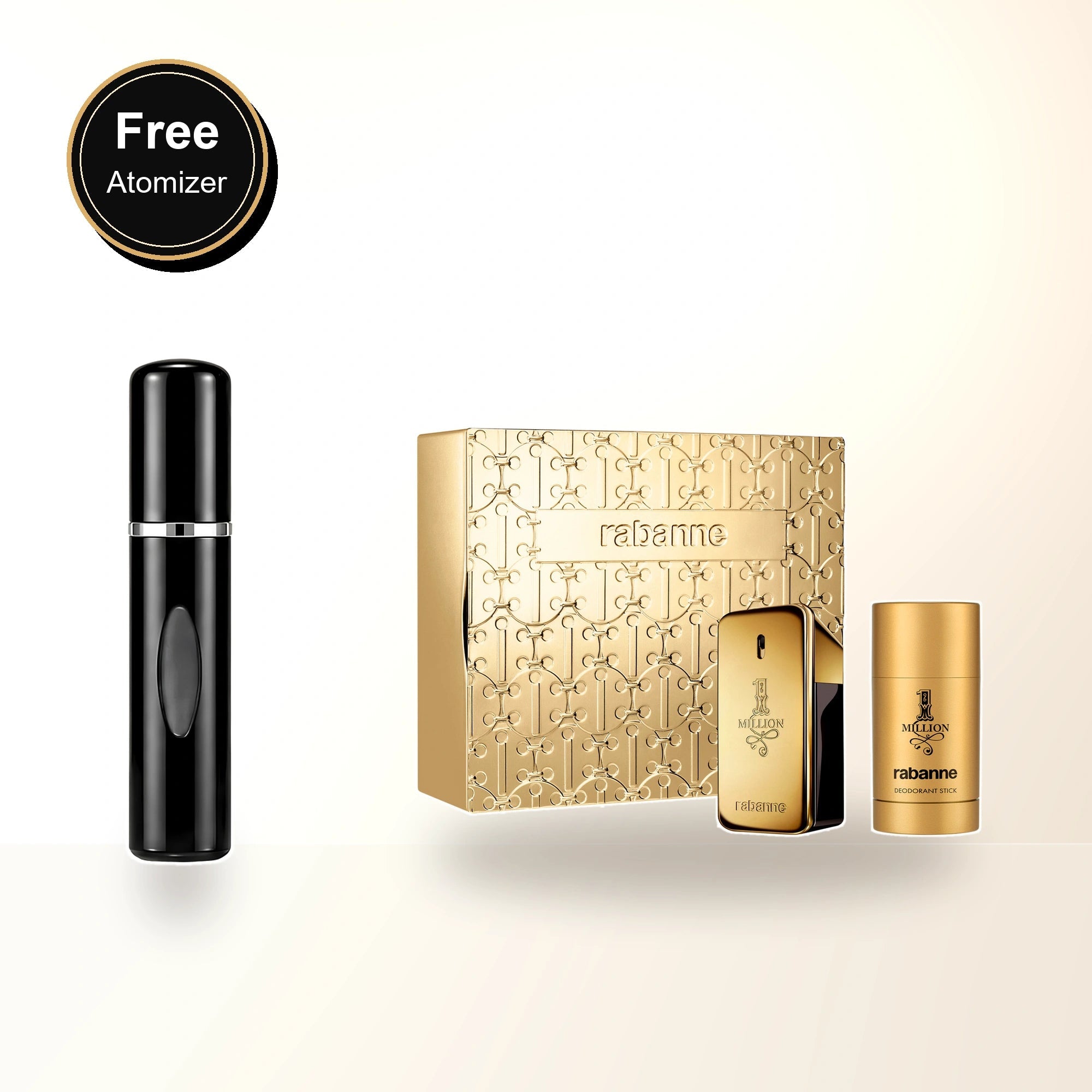 Paco Rabanne One Million 2 Pcs Set For Men: 1.7 Eau De Toilette Spray + 2.3 Deodorant Stick with free atomizer bonus image