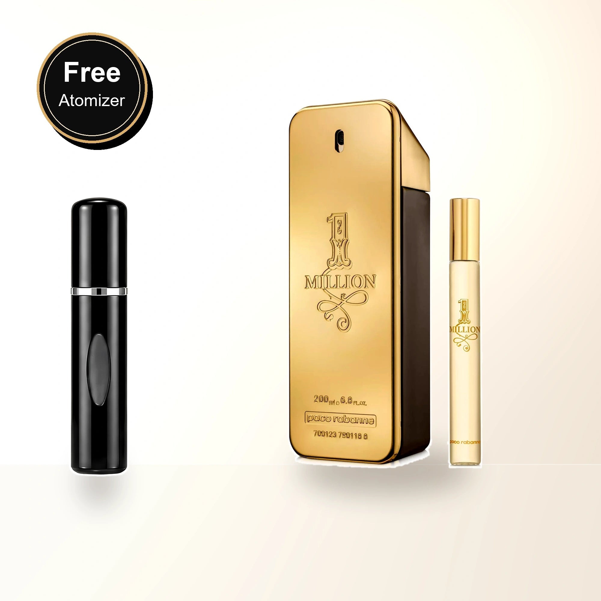 Paco Rabanne One Million 2 Pcs Set For Men: 3.4 Eau De Toilette Spray + 0.34 Eau De Toilette Spray with free atomizer bonus image