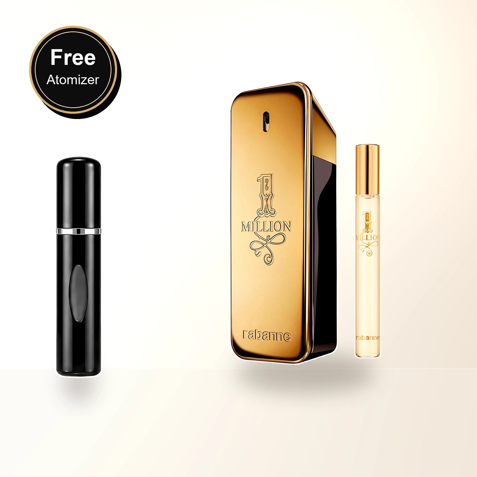 Paco Rabanne One Million 2 Pcs Set For Men: 6.8 Eau De Toilette Spray + 0.34 Eau De Toilette Spray. with free atomizer bonus image