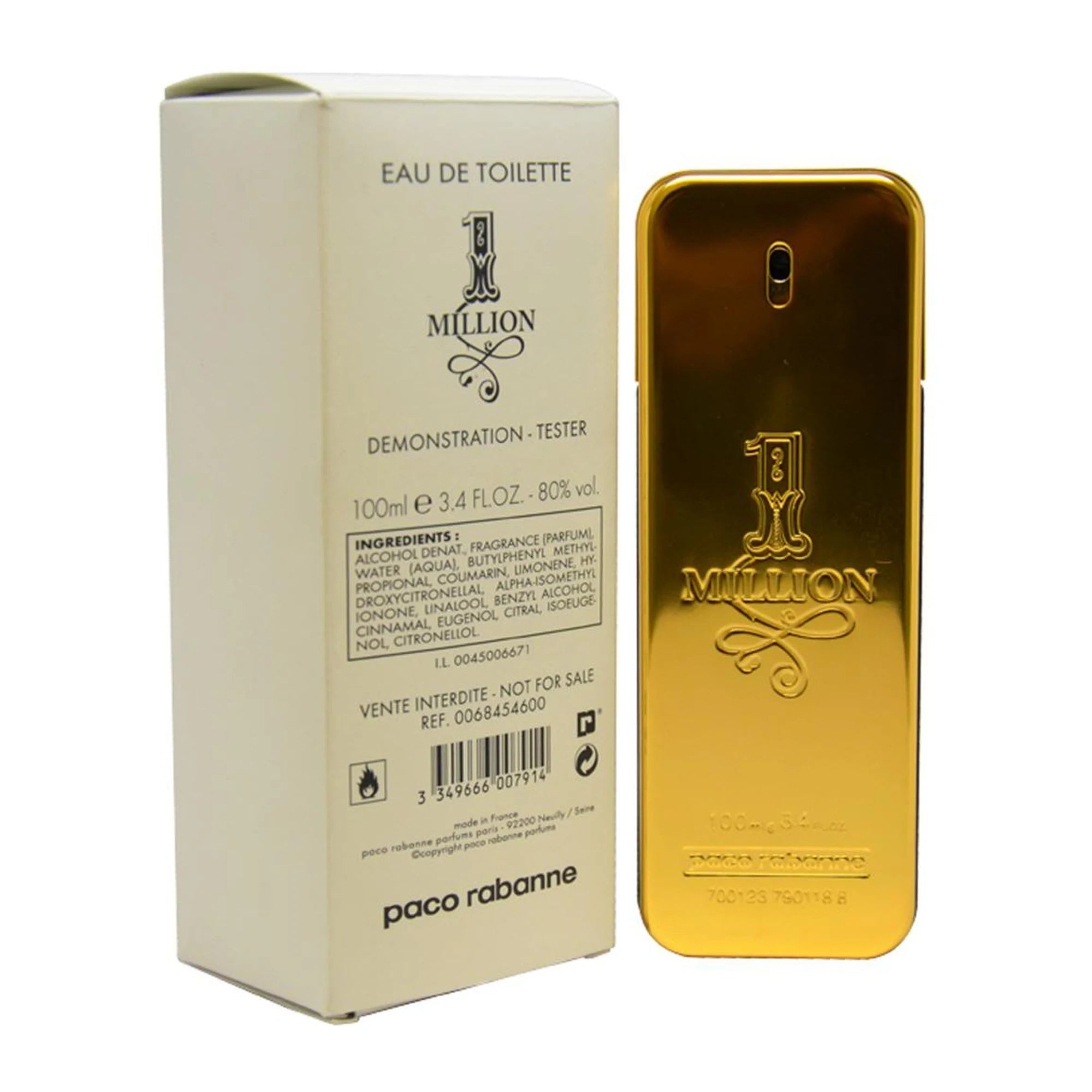 Paco Rabanne One Million Tester 3.4 Eau de Toilette Spray for Men
