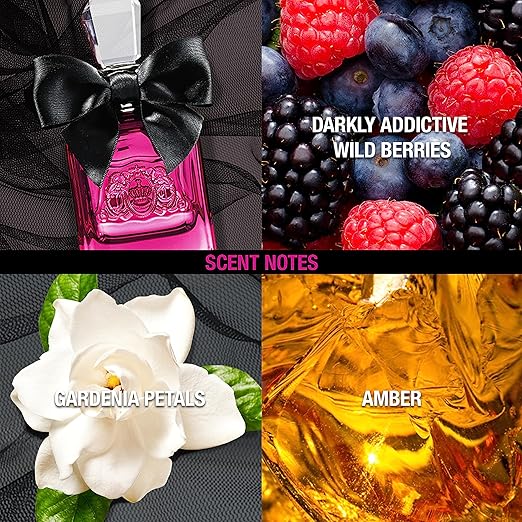 Juicy Couture Viva La Juicy Noir Eau de Parfum for Women | Wild Berries, Gardenia & Amber Fruity Floral Scent