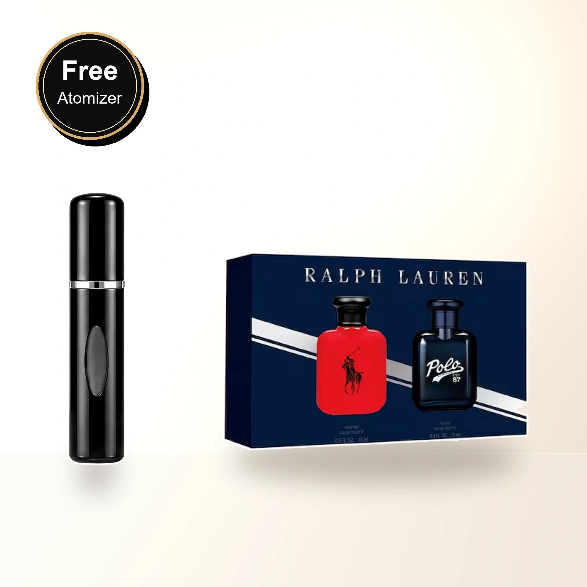 Polo 2 Pcs Set For Men: Polo Red 0.5 Eau De Toilette + Polo 67 0.5 Eau De Toilette with free atomizer bonus image