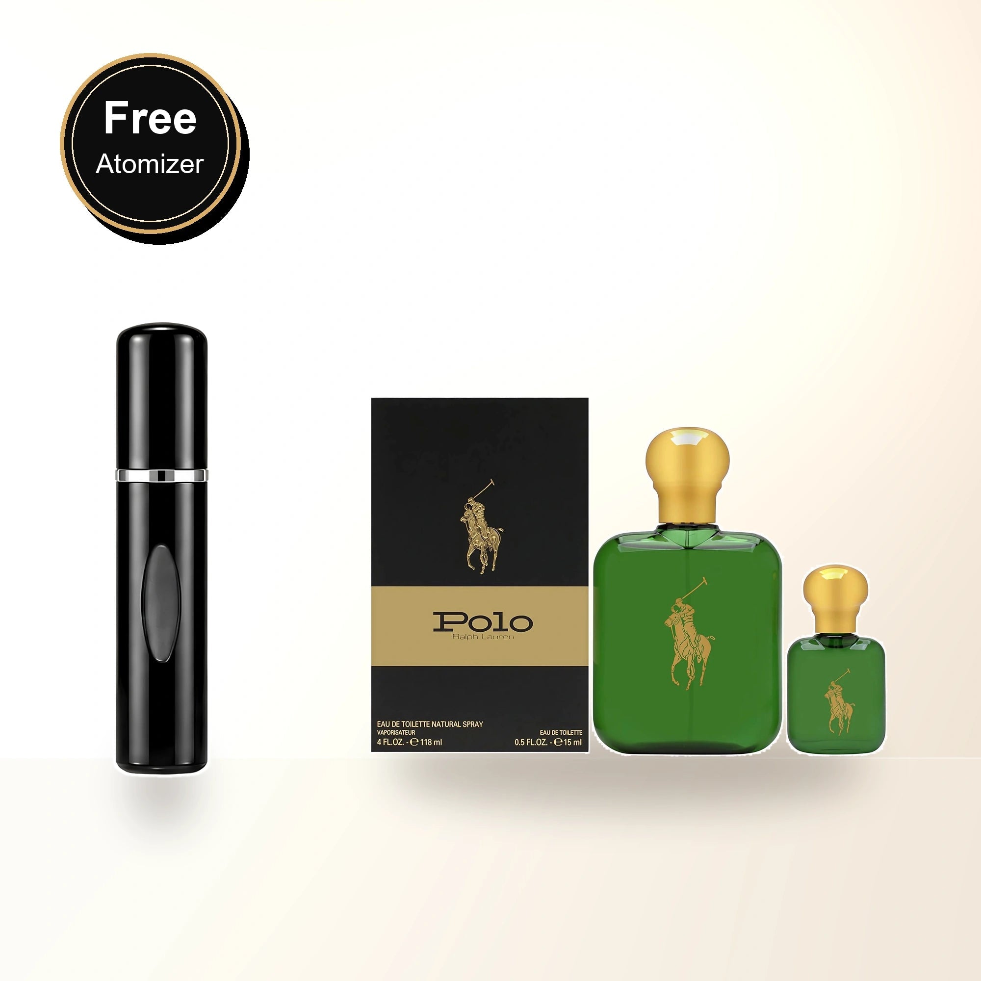 Polo Green 2 Pcs Set For Men: 4 Oz Eau De Toilette Spray + 0.5 Oz Eau De Toilette with free atomizer bonus image