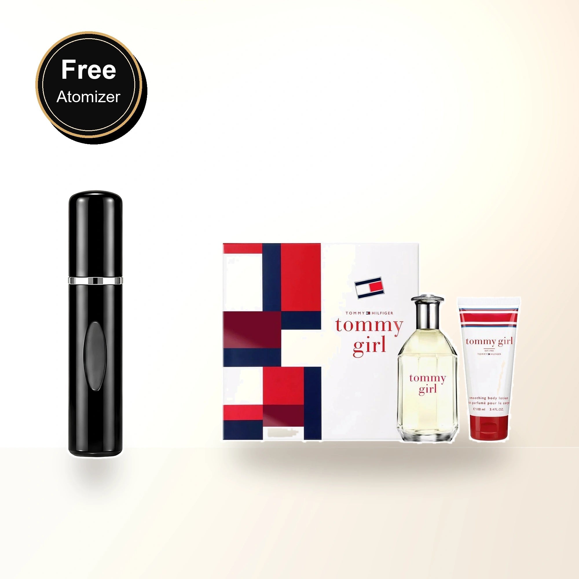 Tommy Girl 2 Pcs Set: 3.4 Eau De Toilette Spray + 3.4 Body Lotion. with free atomizer bonus image