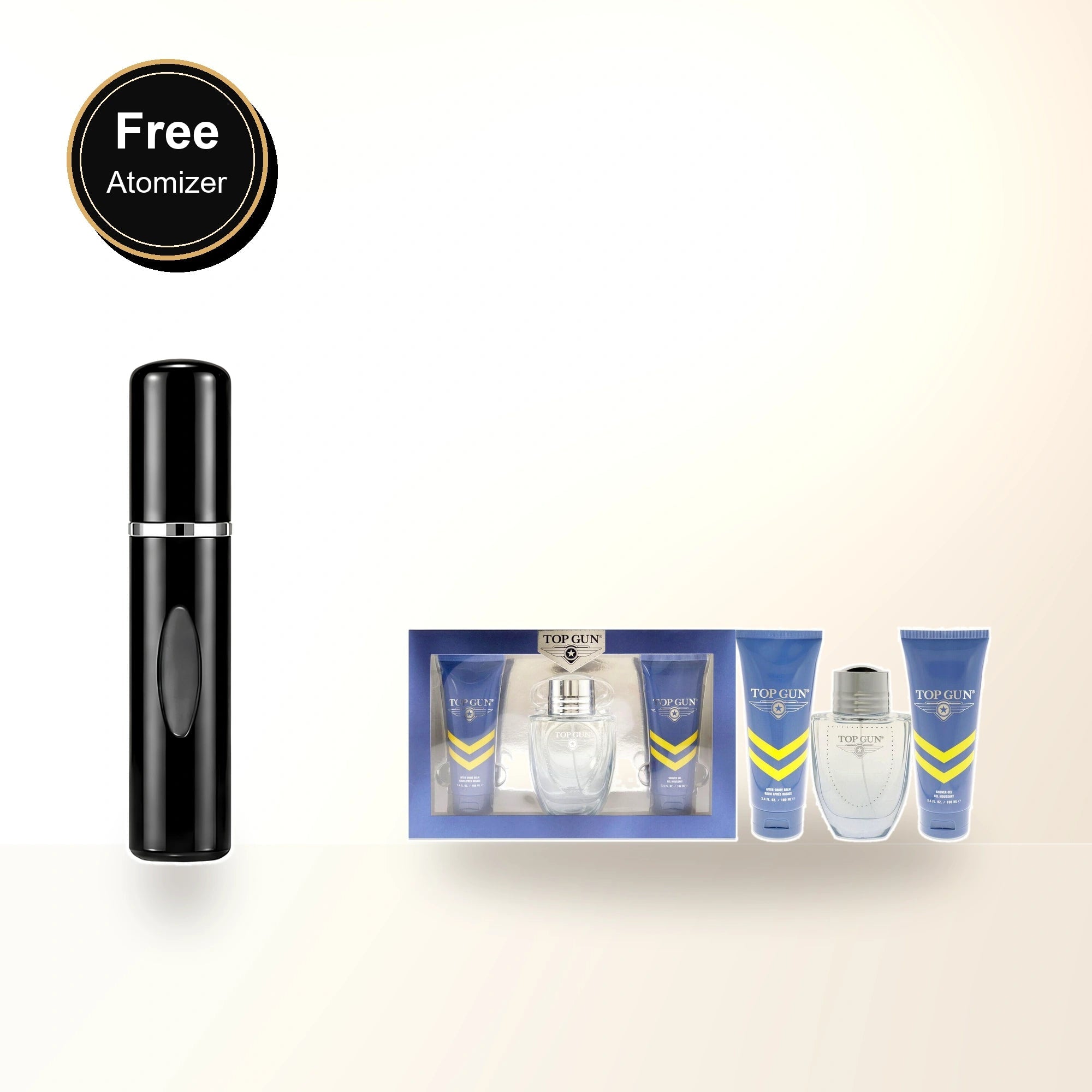 Top Gun Chevron 3 Pcs Set For Men: 3.4 Eau De Toilette Spray + 3.4 After Shave Balm + 3.4 Body Wash with free atomizer bonus image