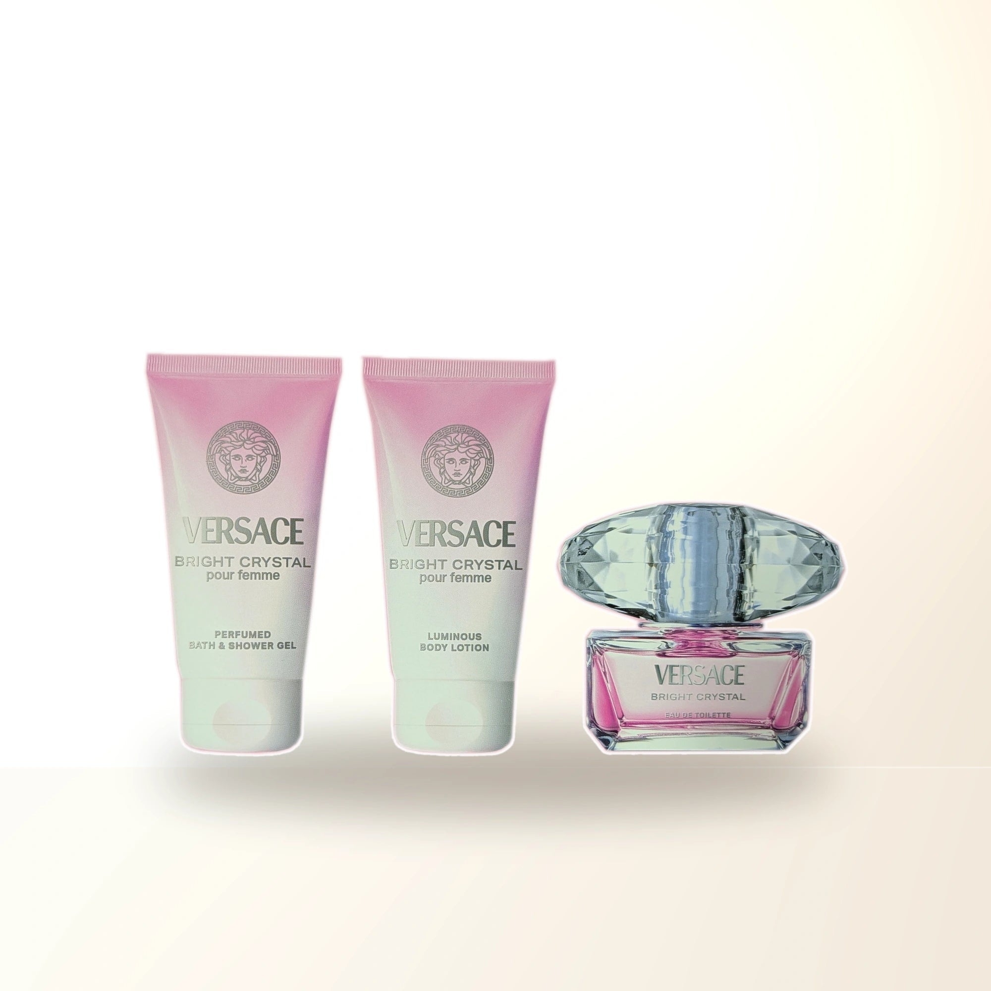 Versace Bright Crystal 3 Pcs Set For Women: 1.7 Eau De Toilette Spray + 1.7 Bath & Shower Gel + 1.7 Body Lotion main product image