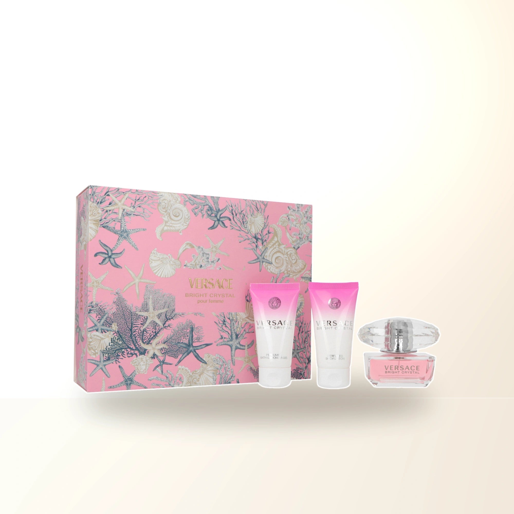 Versace Bright Crystal 3 Pcs Set For Women: 1.7 Eau De Toilette Spray + 1.7 Body Lotion + 1.7 Bath & Shower Gel main product image