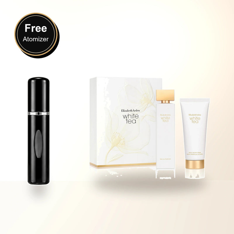 White Tea 2 Pcs Set: 3.3 Eau De Parfum + 3.3 Body Water Cream. with free atomizer bonus image