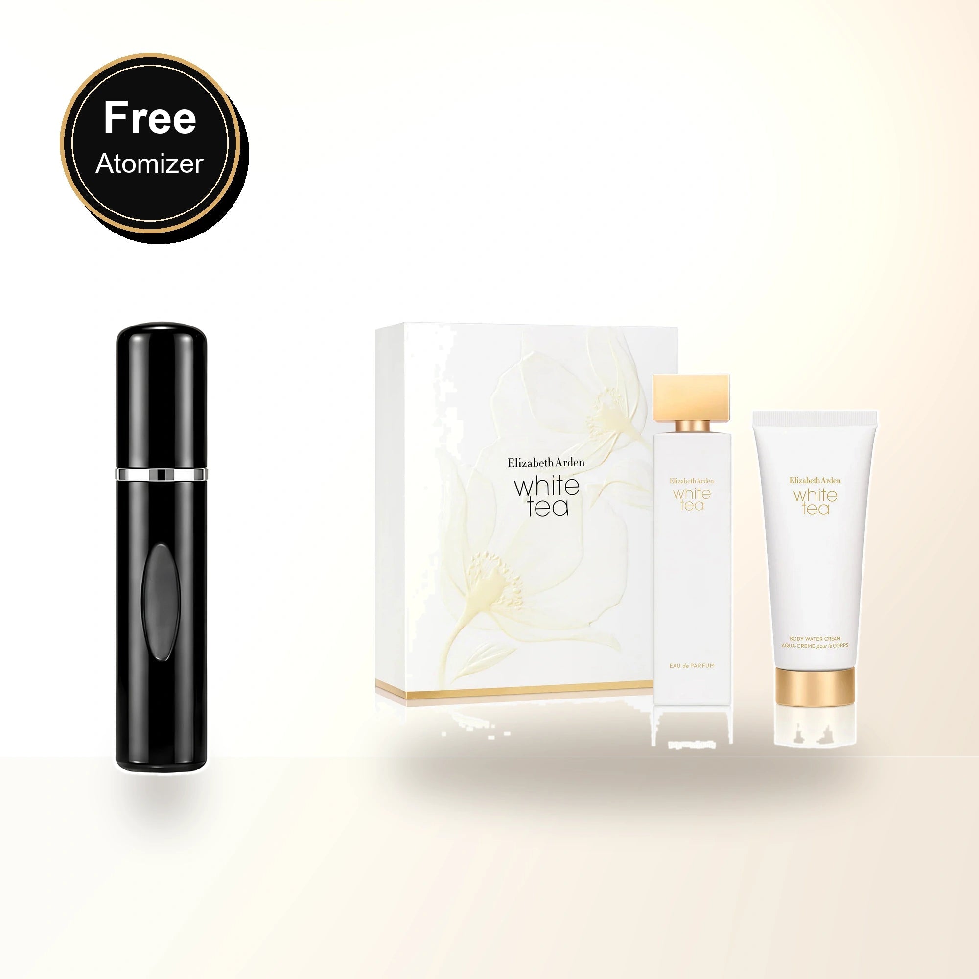 White Tea 2 Pcs Set: 3.3 Eau De Parfum + 3.3 Body Water Cream. with free atomizer bonus image