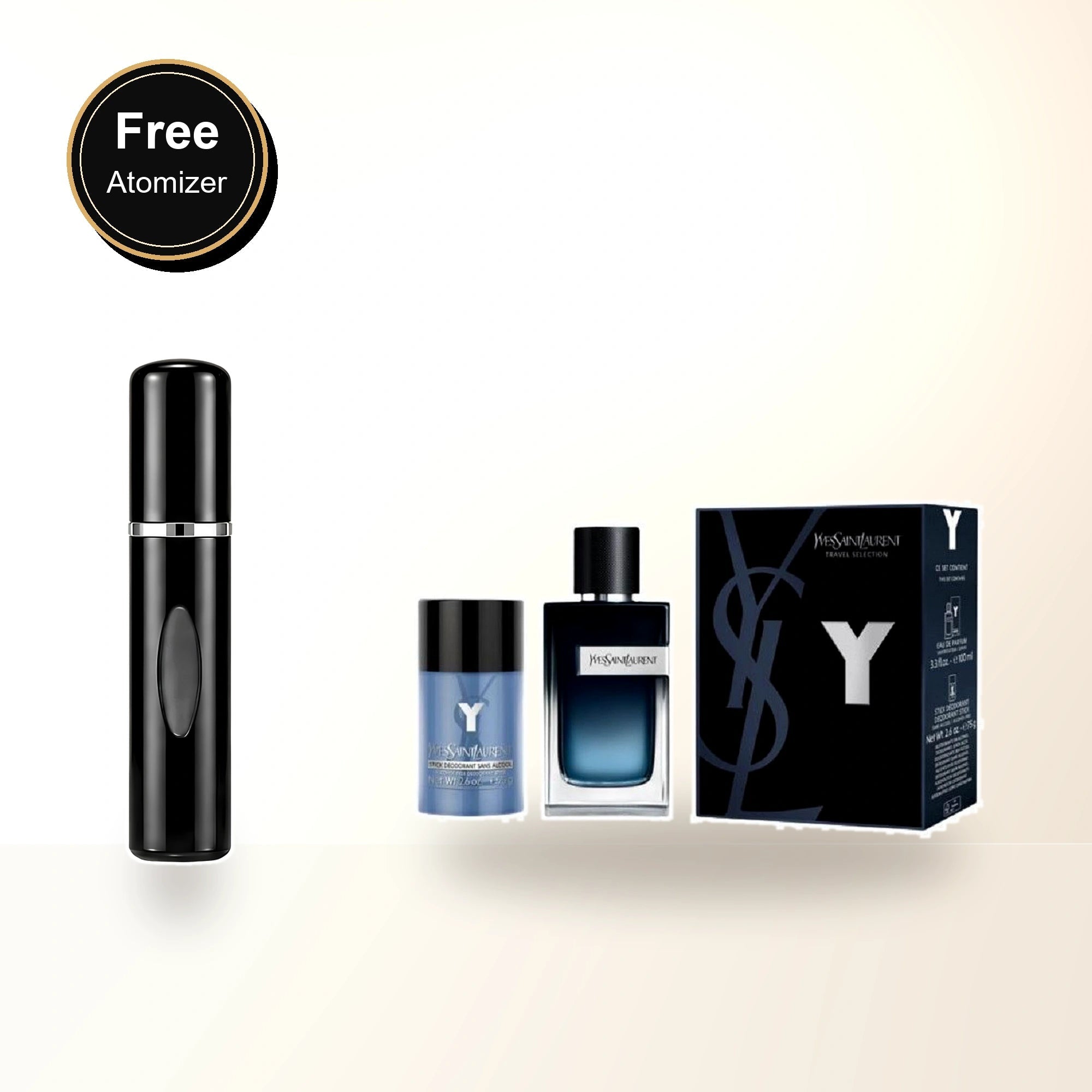 Y By Ysl 2pc Set For Men: 3.4 Eau De Parfum Spray + 2.5 Deodorant Stick with free atomizer bonus image