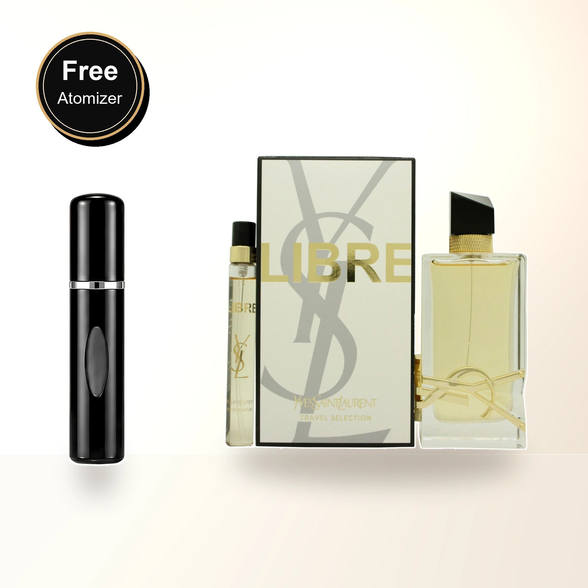 Ysl Libre 2 Pcs Set For Women: 3 Oz Eau De Parfum Spray + 0.34 Eau De Parfum Spray with free atomizer bonus image