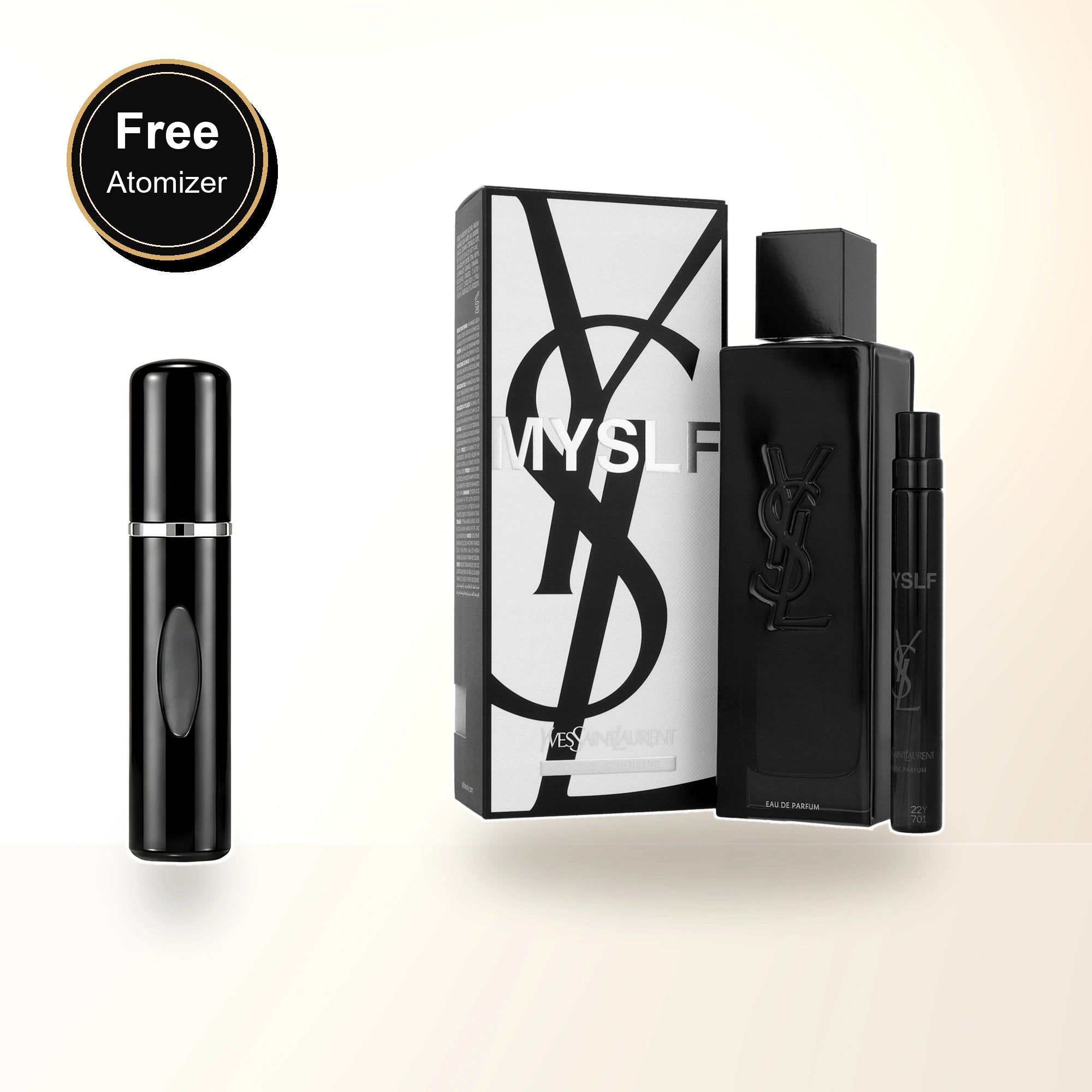 Ysl Myslf 2 Pcs Set For Men: 3.3 Eau De Parfum Spray + 0.33 Eau De Parfum Spray. with free atomizer bonus image